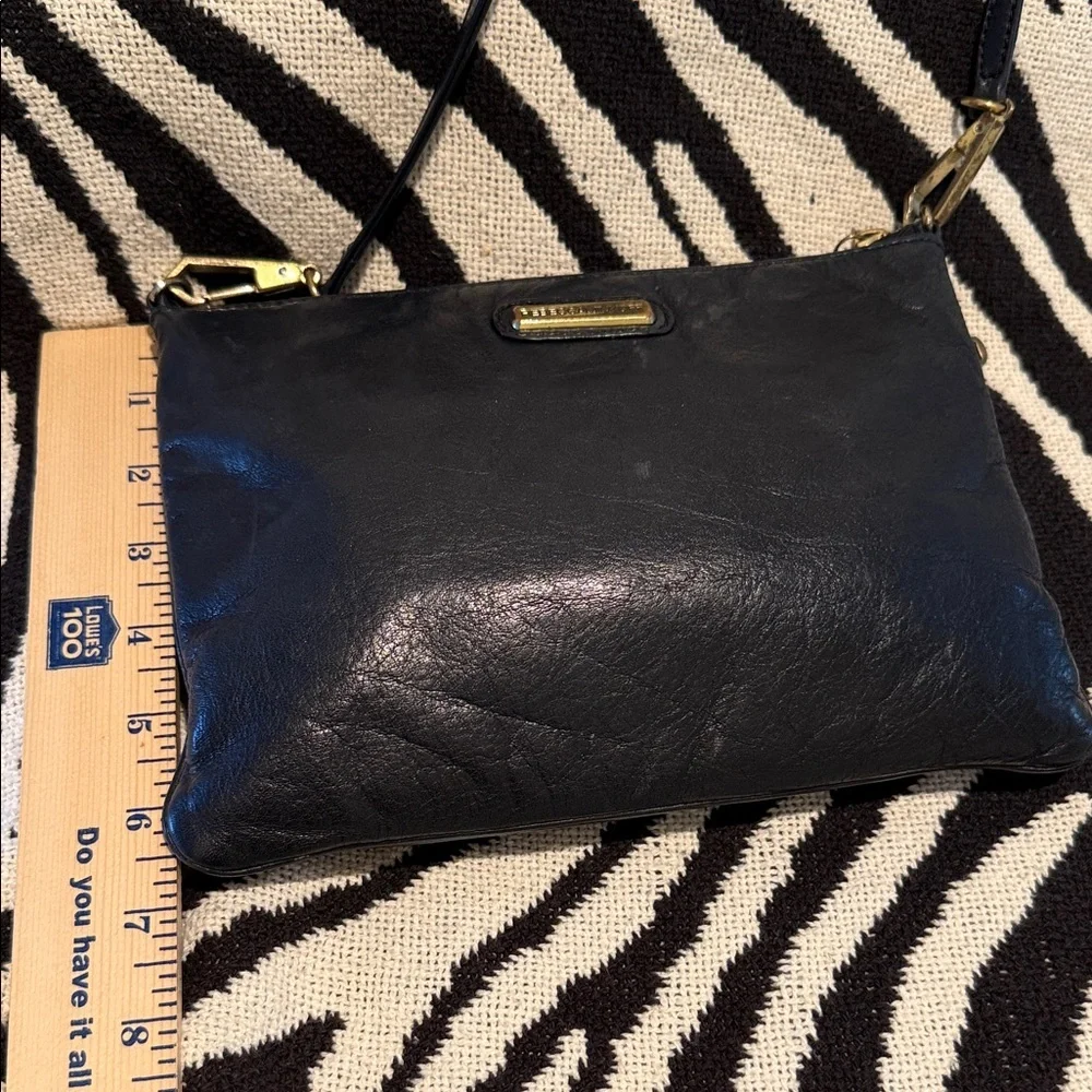 Vintage Rebecca Minkoff Black Leather Rockstar Elegant Crossbody Gold Hardware